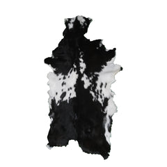Genuine Goat Skin Rug - Black and White Pattern for Rustic Home Style