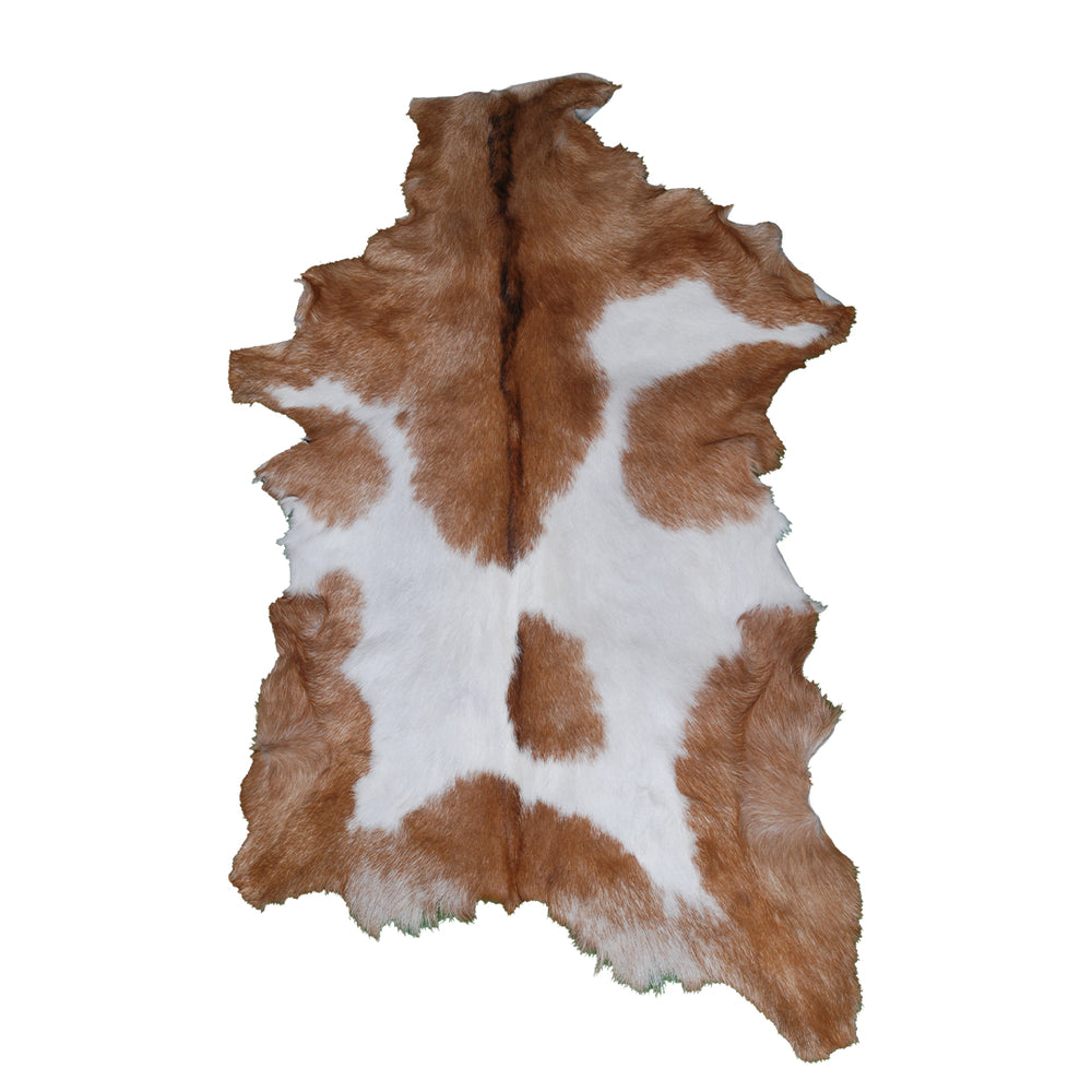 Luxurious Brown White Goat Skin Rug - Soft, Durable & Eco-Friendly - Perfect for Kids - Pets - Hypoallergenic - Non-Slip Suede Back - Celestial Leather Limited