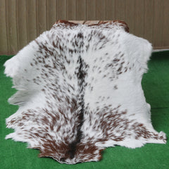 Authentic Hair-On Goat Skin Rug - Rich Dark Brown for Sophisticated Interiors