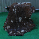 Natural Tri-Color Goat Hide Rug - Luxurious Accent for Rustic and Modern Spaces