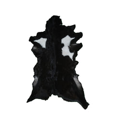 Statement-Making Black & White Goat Hide Rug - Premium Hair-On Goatskin - Modern Sophistication - Natural, Kid - Pet-Friendly