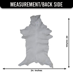 Luxurious Grey and White Goat Skin Rug - Eco-Friendly and Hypoallergenic Natural Leather Wall Decor - Soft, Kid & Pet-Friendly, Non-Slip