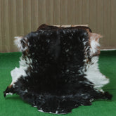 Authentic Hair-On Goat Skin Rug - Tri-Color Pattern for Stylish Home Décor
