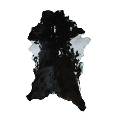 Striped Goat Skin Throw Rug - Genuine Black & White Animal Skin Goathide - Natural - Non-slippery Back - Hypoallergenic - Sustainable - Celestial Leather Limited