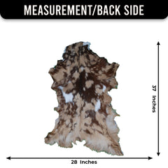 Goat Skin Rug: Tri-Color genuine Goat hide rug