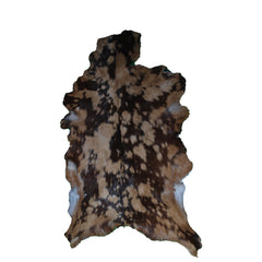 Luxurious Brown & Black Genuine Goat Skin Rug for Home Décor