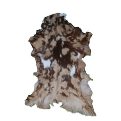 Goat Skin Rug: Tri-Color genuine Goat hide rug