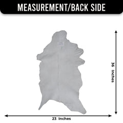 Serene Grey & White Goat Skin Rug - Natural Animal Hide Floor Decor with Suede Back - Sustainable, Eco-Friendly, and Hypoallergenic