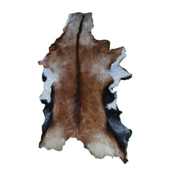 Goat Skin Rug: Tri-Color genuine Goat hide rug