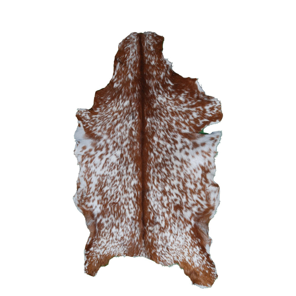 Luxurious Brown and White Goat Hide Rug - Premium Hair-On Goat Skin Rug for Home Décor - Celestial Leather Limited