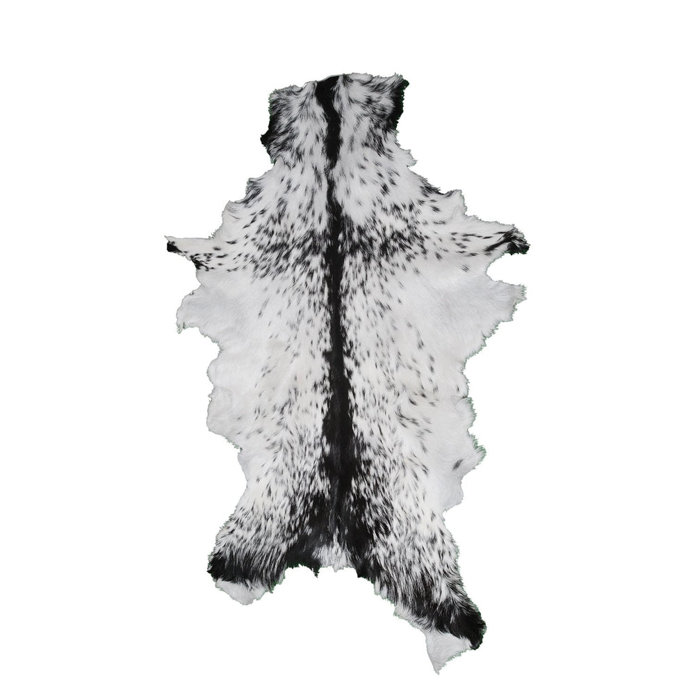 Luxury Black & White Genuine Leather Goat Skin Rug for Modern Sophistication - Style - Celestial Leather Limited