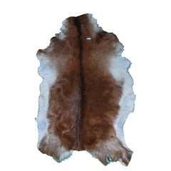 Luxury Brown and White Goat Hide Rug - Natural Premium Hair-On Goat Skin Rug - Handcrafted Eco-Friendly Home Decor - Celestial Leather Limited