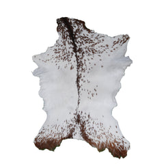 Brown and White Handmade Goat Skin Rug – Classic Elegance for Your Home