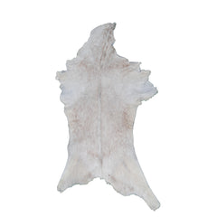 Brown and White Handmade Goat Skin Rug – Classic Elegance for Your Home