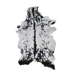 Black and White Handmade Goat Skin Rug – Natural Luxury for Your Home