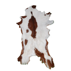 Luxury Brown & White Goat Skin Rug Handmade from Pure Goat Skin Leather - Soft, Durable, Eco-Friendly, Unique Colour Variations - Celestial Leather Limited
