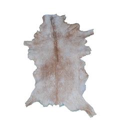 Premium Brown and White Goat Hide Rug - Natural, Handcrafted, Non-Slip Suede Back, Eco-Friendly & Sustainable - Hypoallergenic - Celestial Leather Limited