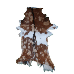 Goat Skin Rug: Tri-Color genuine Goat hide rug