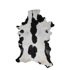 Sophisticated Black & White Goat Skin Rug - Modern Decor Accent for Home - Natural, Soft, and Unique Animal Skin Throw Rug - Celestial Leather Limited