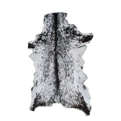 Genuine Goat Skin Rug - Black and White Pattern for Rustic Home Style