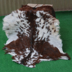 Premium Dark Brown Goat Hide Rug - Soft and Durable for Sophisticated Interiors