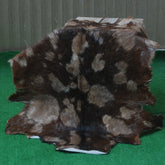 Goat Skin Rug: Tri-Color genuine Goat hide rug