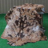 Premium Tri-Color Goat Skin Rug - Genuine Hair-On Leather for Unique Décor