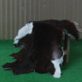 Stylish Black and White Goat Hide Rug - Unique Natural Pattern for Modern Homes