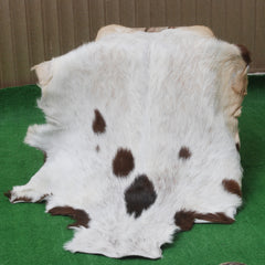 Brown Rug - Soft, Durable, and Eco-Friendly - Handmade Pure Goat Skin Floor Rug - Non-Slip Suede Back