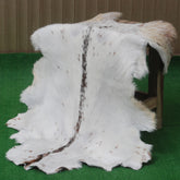Luxurious Brown & White Goat Skin Rug - Handmade Pure Goat Skin Floor Rug - Unique Design - Hypoallergenic & Kid-Friendly - Non-Shedding