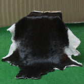 Goat Skin Rug, Black and white Handpicked for Quality, Unique Piece for Sale, Fast UK Delivery