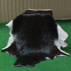 Goat Skin Rug, Black and white Handpicked for Quality, Unique Piece for Sale, Fast UK Delivery