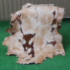 Goat Skin Rug: Tri-Color genuine Goat hide rug
