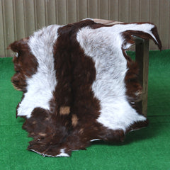 Stylish Dark Brown Goat Hide Rug - Perfect Accent for Contemporary Homes