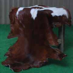 Luxurious Dark brown & White Goat Skin Rug Hide Floor Decoration - Celestial Leather Limited