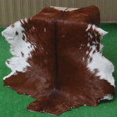 Decorative Tri-Color Goat Hide Rug - Perfect Accent for Floors or Walls