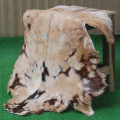 Goat Skin Rug: Tri-Color genuine Goat hide rug