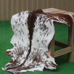 Handcrafted Tri-Color Goat Skin Rug - Soft and Durable for Elegant Interiors