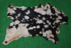 Handcrafted Tri-Color Goat Skin Rug - Soft and Durable for Elegant Interiors