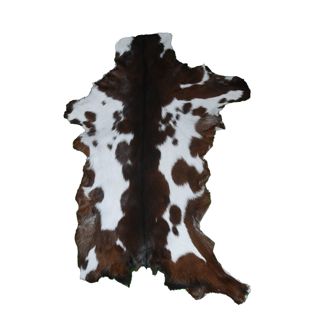 Luxury Dark Brown & White Goat Skin Rug - Soft, Hypoallergenic & Non-Shedding - Non-Slip Backing, Eco-Friendly - Handmade Natural Beauty for Home - Celestial Leather Limited