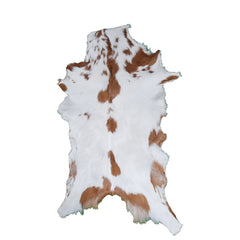 Decorative Brown and White Goat Hide Rug - Perfect for Floor or Wall Accents