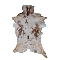 Natural Tri-Color Goat Hide Rug - Luxurious Accent for Rustic and Modern Spaces