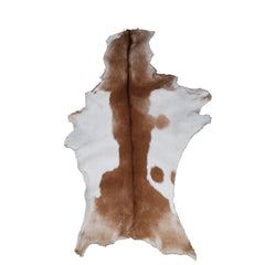 Elegant Dark Brown Goat Skin Rug - Natural Hair-On Accent for Floors or Walls