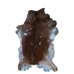 Authentic Dark Brown Goat Hide Rug - Unique Pattern for Modern and Classic Décor