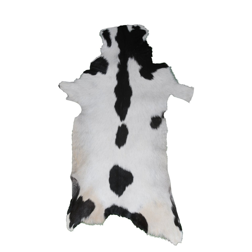 Luxury Black & White Genuine Goat Hide Rug - Premium Hair-On Goat Skin, Hypoallergenic, Non-Shedding, Eco-Friendly Décor for Modern Spaces - Celestial Leather Limited