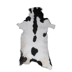 Luxury Black & White Genuine Goat Hide Rug - Premium Hair-On Goat Skin, Hypoallergenic, Non-Shedding, Eco-Friendly Décor for Modern Spaces - Celestial Leather Limited