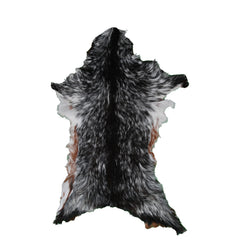 Rustic Black and White Goat Hide Rug - Perfect for Floor or Wall Décor
