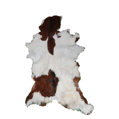 Natural Hair-On Dark Brown Goat Skin Rug - Elegant and Durable for Any Room