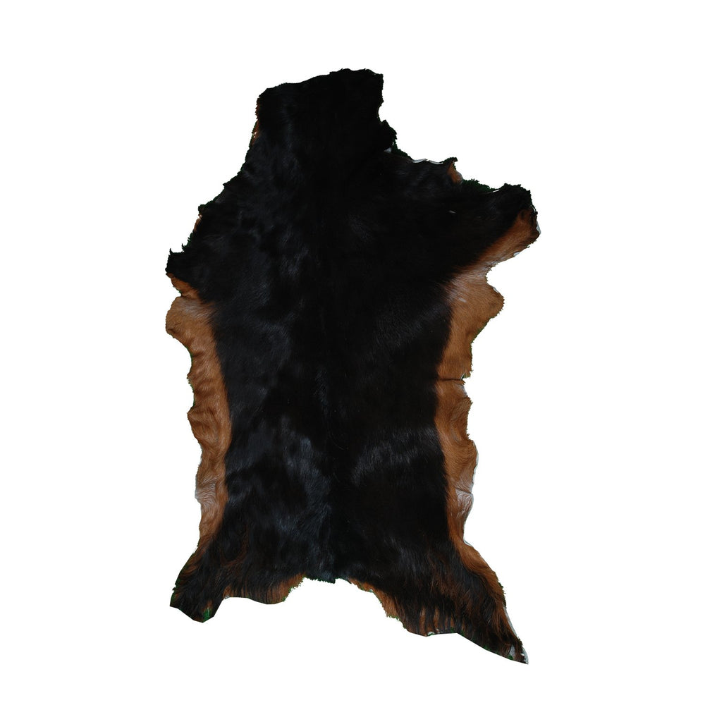 Luxurious Dark Brown and Black Goat Hide Rug - Premium Hair-On Genuine Skin - Hypoallergenic, Non-Slip Backing - Handcrafted in Asia - Celestial Leather Limited