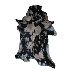 Natural Tri-Color Goat Hide Rug - Luxurious Accent for Rustic and Modern Spaces